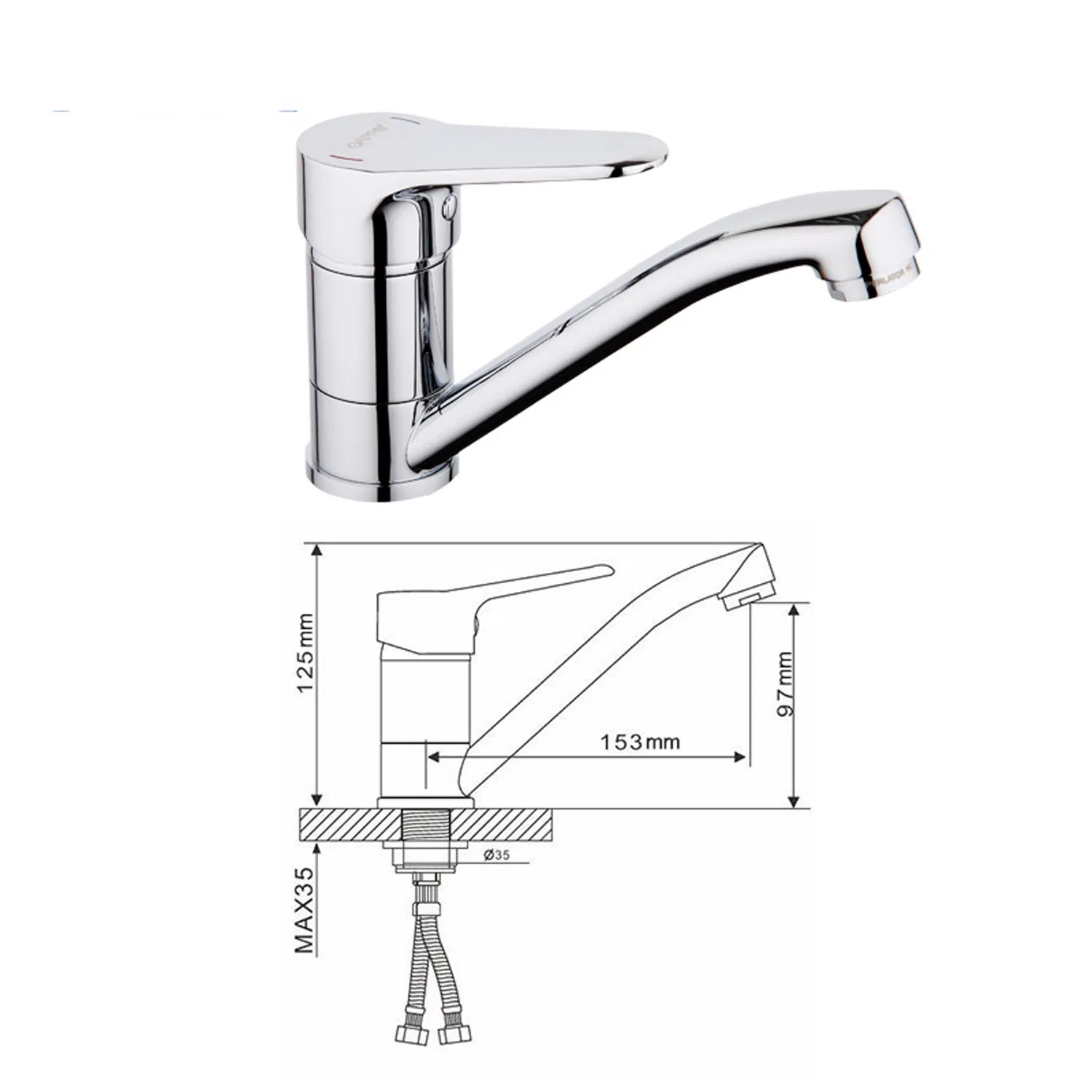 Kitchen Faucet Mixer with Short Spout (KF-2006)