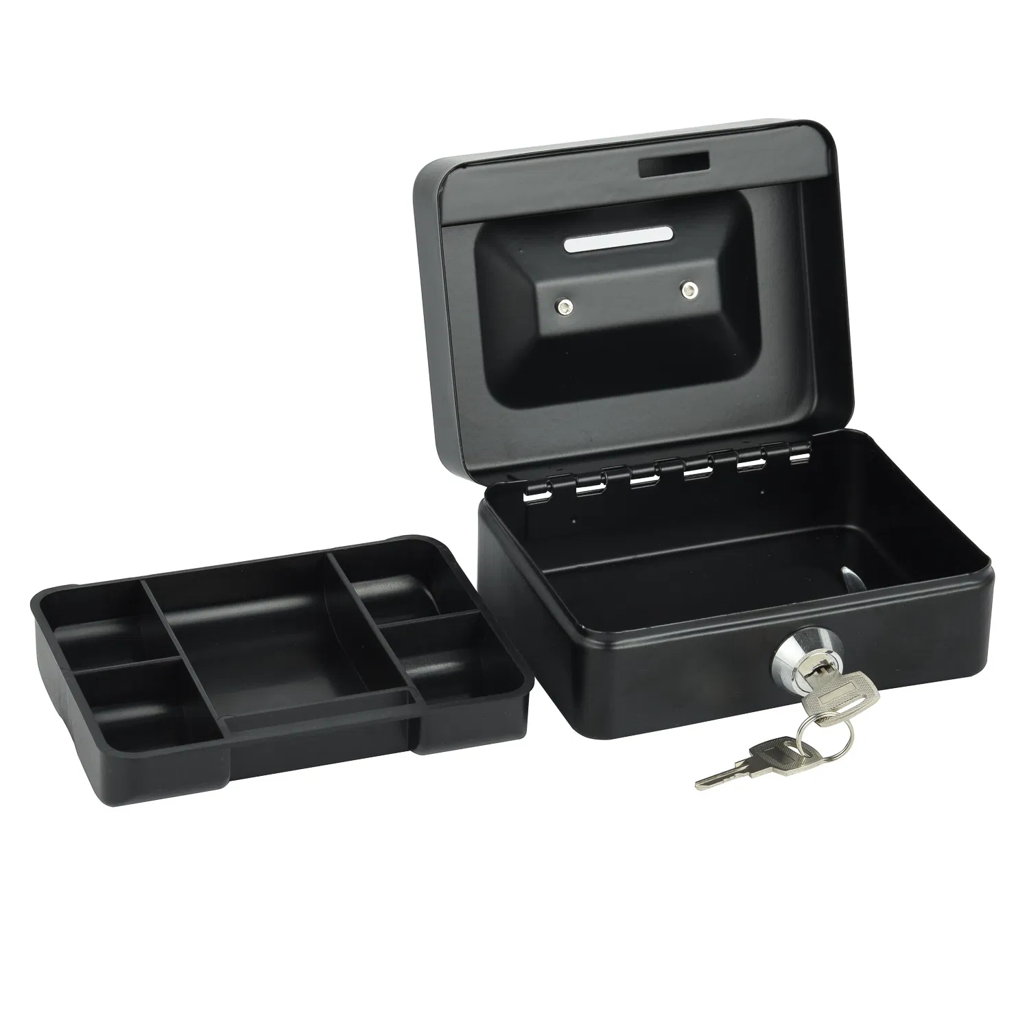 Portable Piggy Money Safe Box Cash Drawer Safe Mini Cash Box with Key Lock Safe Metal Money Box