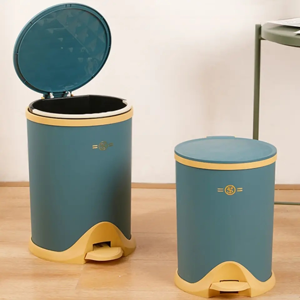 Luxury Kitchen Trash Can Home Sanitary Bucket with Lid Garbage Bins Waste