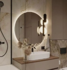 LED Mirror Wall Mounted Hanging Piece - 4mm Thickness, 3000K Gentle Light