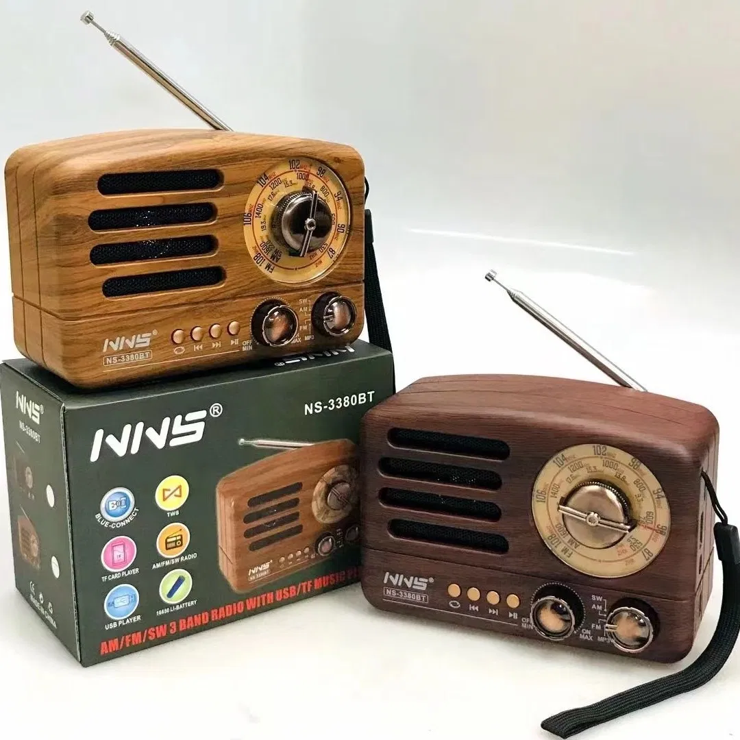 Ретро радио NS-3380BT с Bluetooth, деревянный корпус