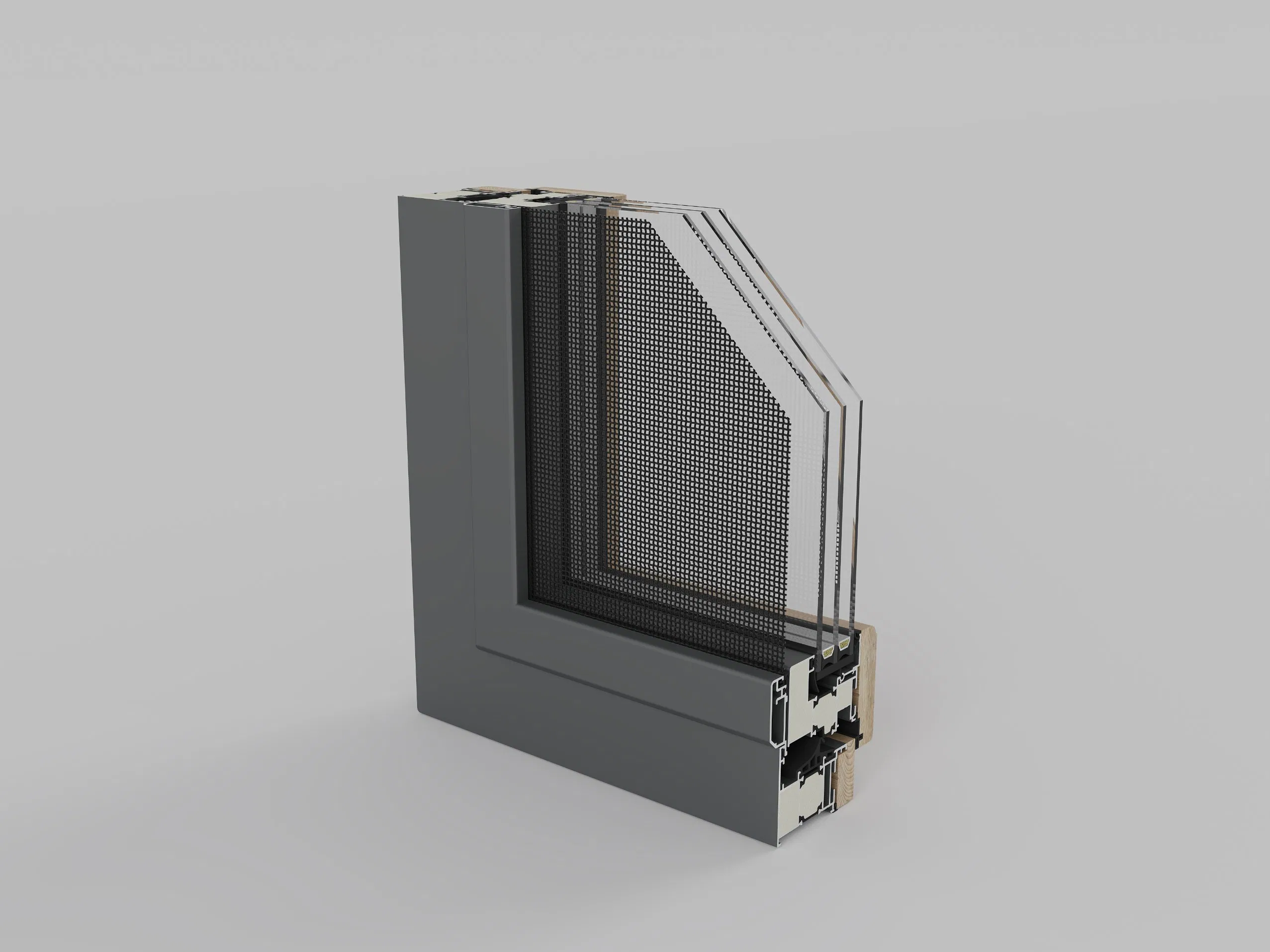New-Style Soundproofed Aluminum Wooden Window with CSA Certificate