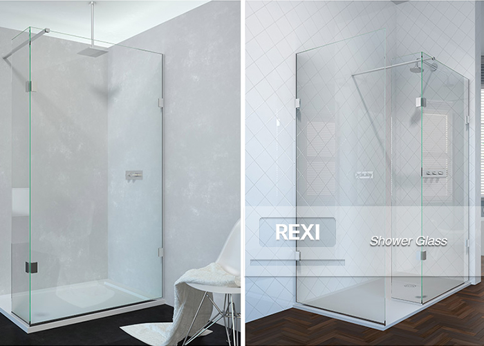 8mm 10mm 12mm Clear Low Iron Toughened Tempered Glass Shower screen