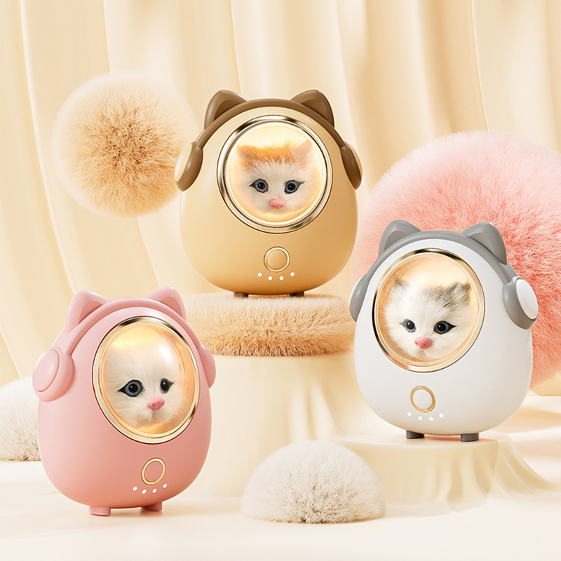 New Portable Rechargeable Explosion-Proof Mini Cartoon Cat Charging Treasure 2-in-1 Hand Warmer