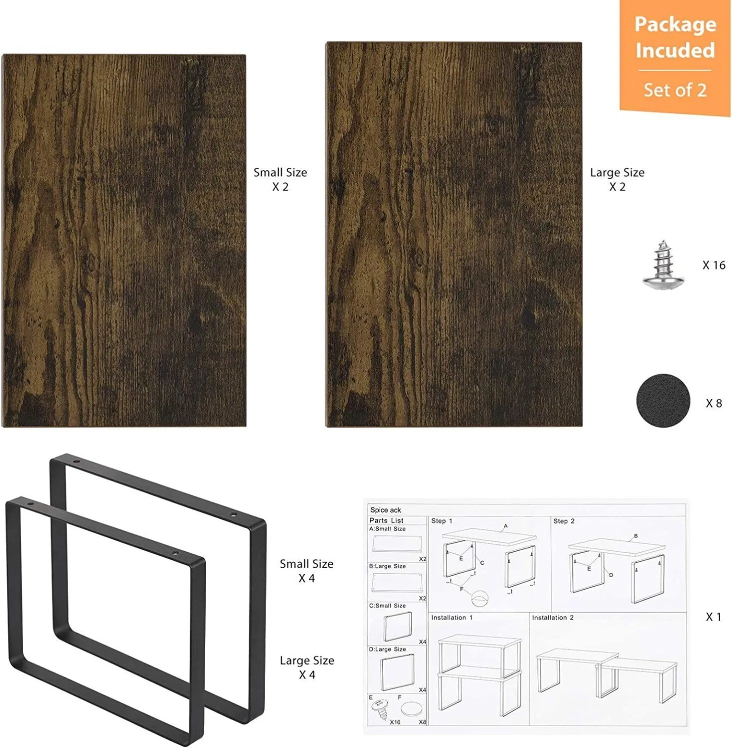 Shelf Organizer Expandable Wood Rack 2 Pack