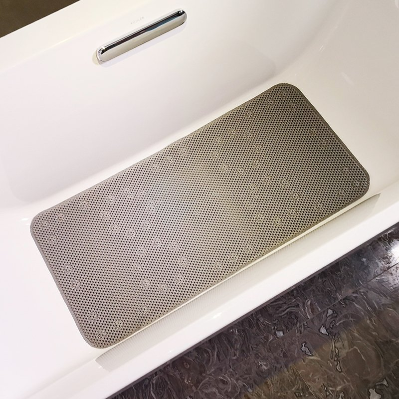 High Quality Bathtub Mats Eco-Friendly Strong Suction Ability Pure White Khaki Simple PVC Bath Mat for Bathroom