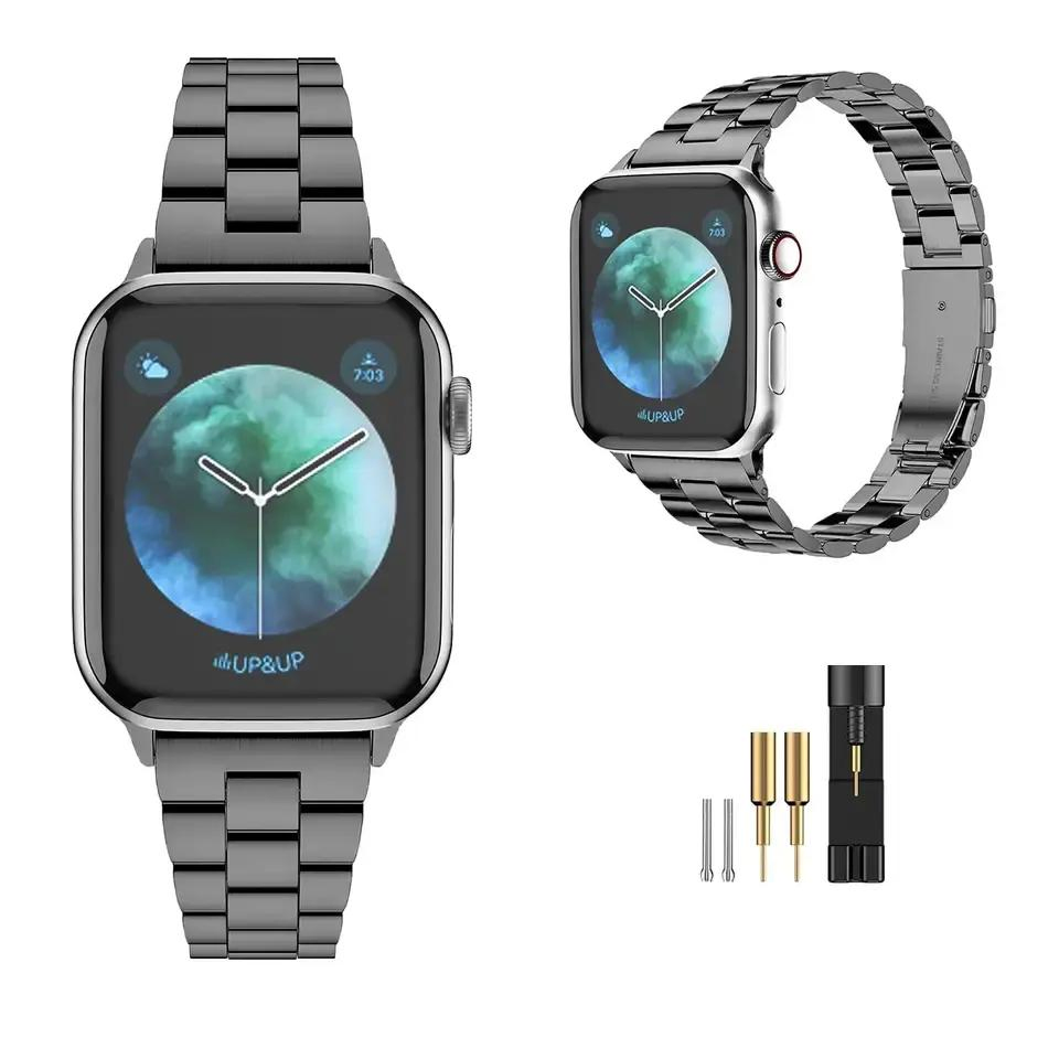 Three Beads Metal Link Stainless Steel Watch Band/Strap for Apple Watch 38/42mm