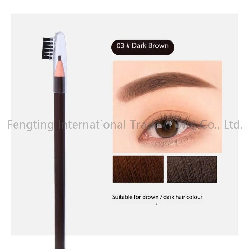 Custom Private Label Waterproof Eyebrow Pen with Brush Reusable Smooth Eyes Brightener Soft Waterproof Makeup Tool Eyebrow Pencil