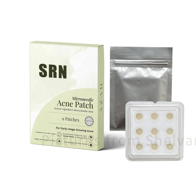 Custom Logo Acne Patches Salycilic Acid Niacinamide Dark Spot Brightening Dots 9 Patches Microneedle Pimple