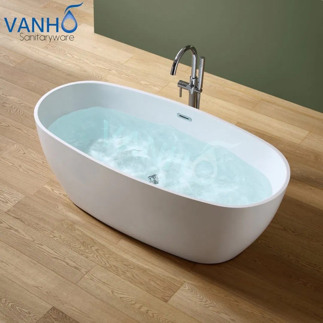 High-Quality Freestanding Acrylic Bathtub with Seamless Skirts and Pop-up Drainer