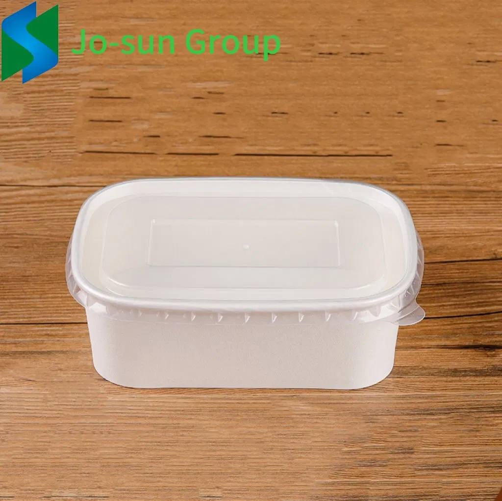 Jo-Sun Wholesale 600 Ml Rectangular Food Grade Takeout Box Kraft Paper Square Bowl with Lid