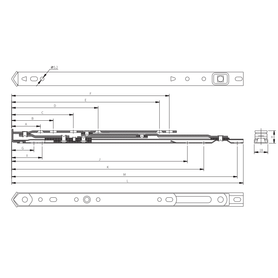Ss 304 Friction Stay Hinge for Casement Window-Phzs12/62