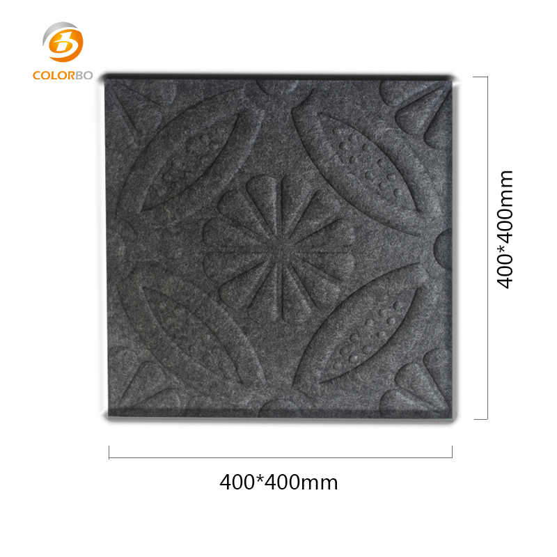 Polyester Fiber Embossed Soundproof OEM ODM Wallpaper Covering Eco-Friendly Decoration Material Sound Absorption Pet Fireproof Acoustic Wall Panel Board