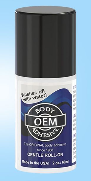 Waterproof Sweatproof Roll-on Body Glue for Clothes and Costumes Long-Lasting and Non-Irritating Straps and Fabrics