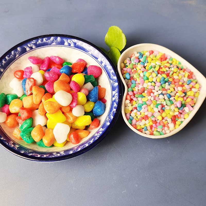 Small Colored Stone Pebbles Natural Butcher Surface Fish Tank Decoration Colorful Stone