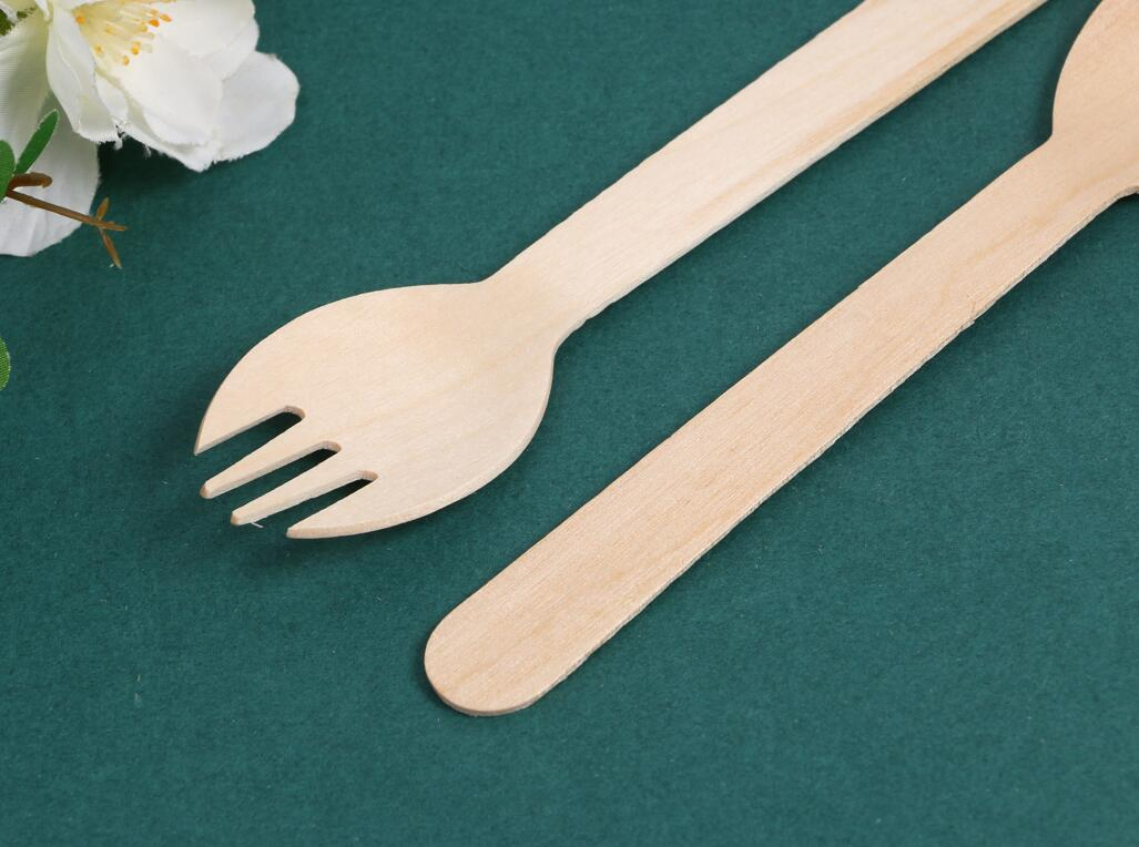 Best Disposable Bamboo Kitchen Cutlery Sets Fork and Knife