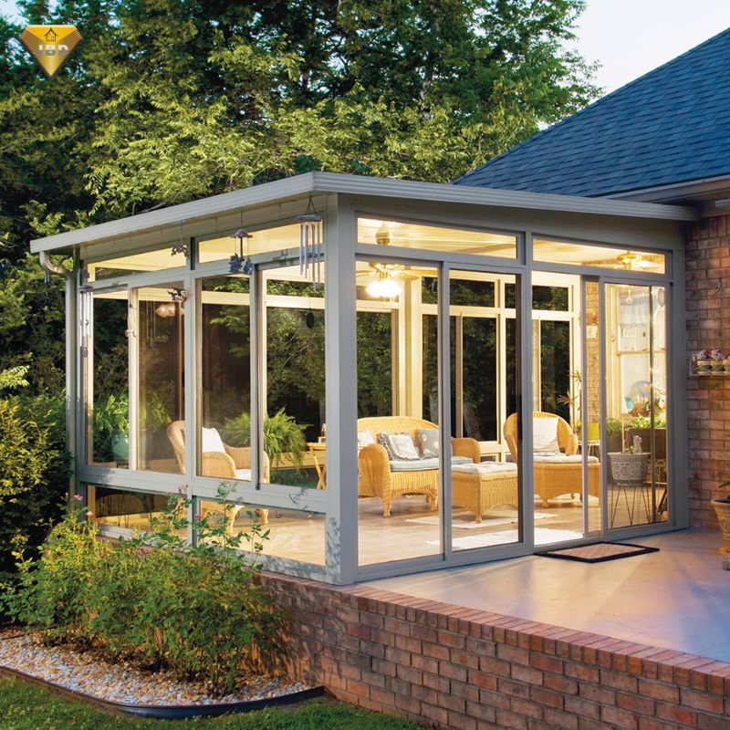 Aluminum Glass Sunroom – Season-Proof Prefabricated Veranda for Outdoor Living, Custom Design Available