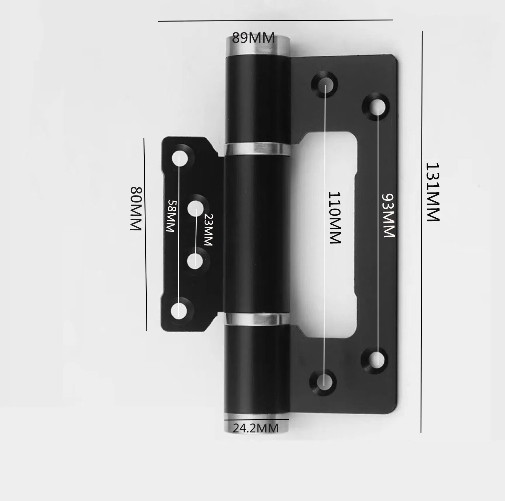 2PCS 5.5 Wooden Door Inch Butterfly Hydraulic Self-Closing Silent Adjustable 175° Open Hinge
