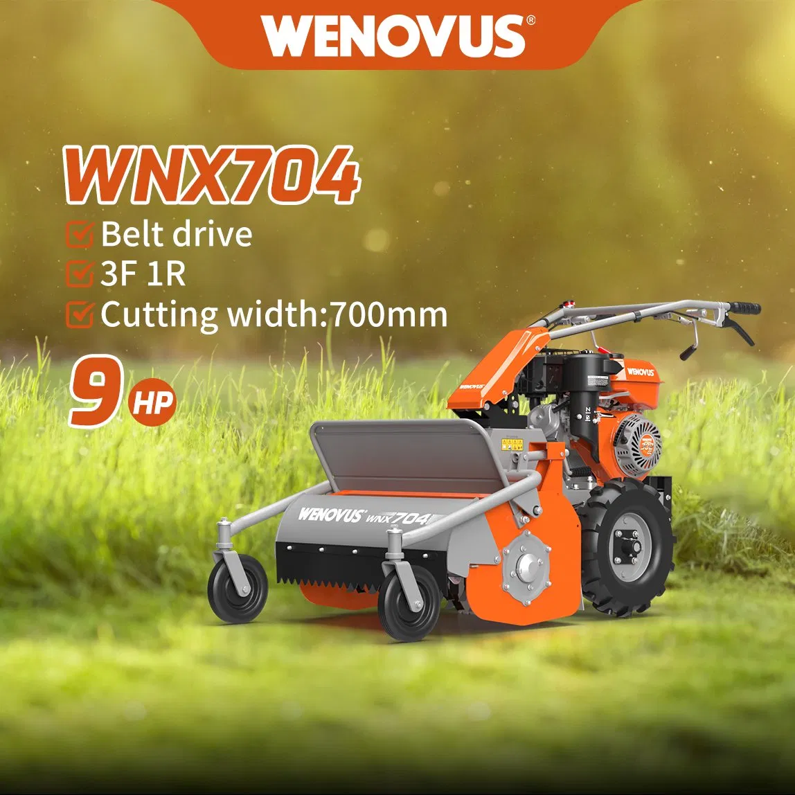 Бензиновая мотокосилка Wenovus WNX704 для травы и стерни
