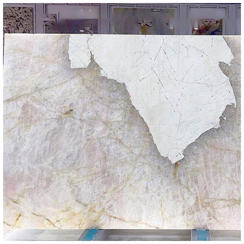 Translucent Pink Patagonia Quartzite Slabs for Luxury Interior