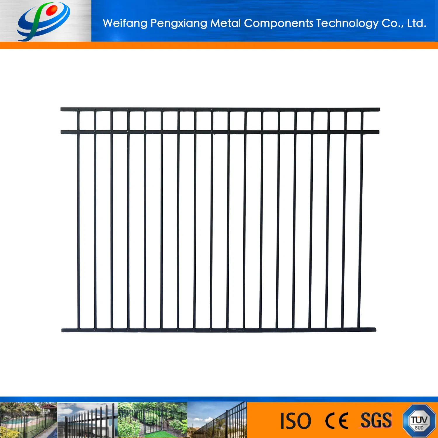 Flat Top Stair /Staircase Aluminum Swimming Pool/Balcony Fence/Fencing FRP Handrail for Home/ Garden