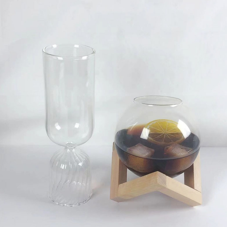 Borosilicate Decorative Colored Stemless Champagne Glass Flute Goblet for Drinking