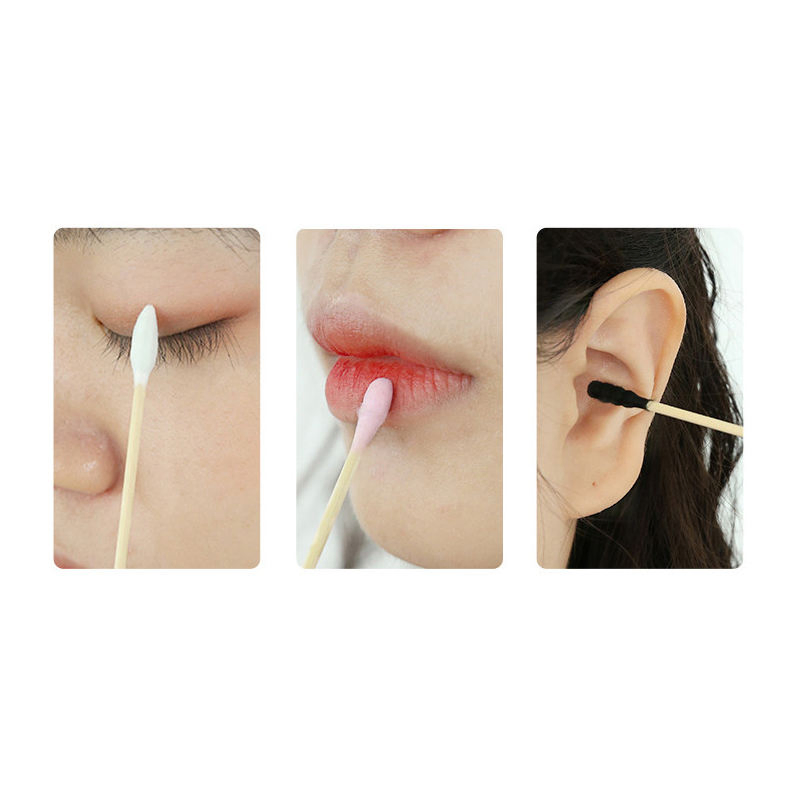 200 Pieces of Green Cotton Swabs in a Frosted Square Box