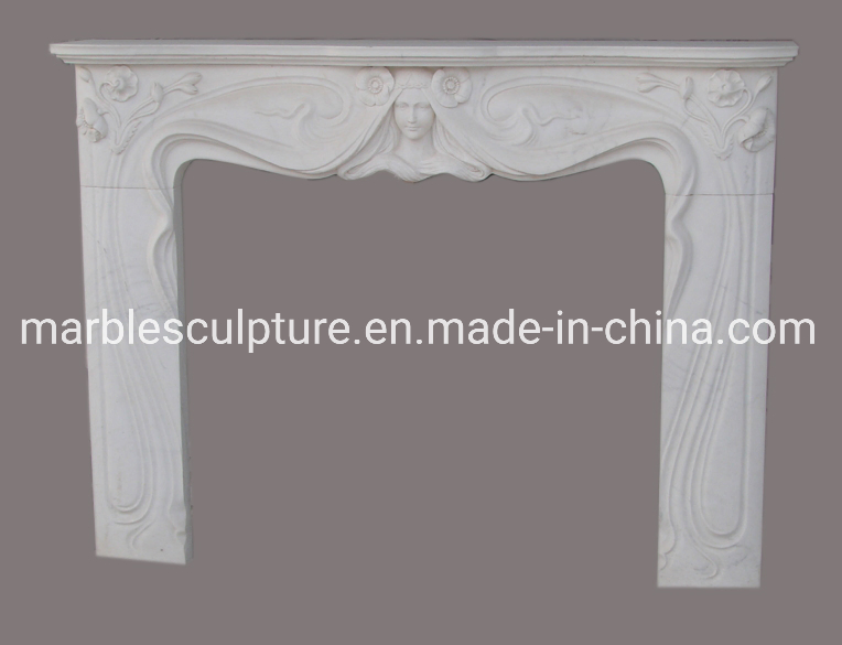 Hand Craft Classical Europe Style Natural Stone Mantel Marble Mixed Color Fireplace (SYMF-192)