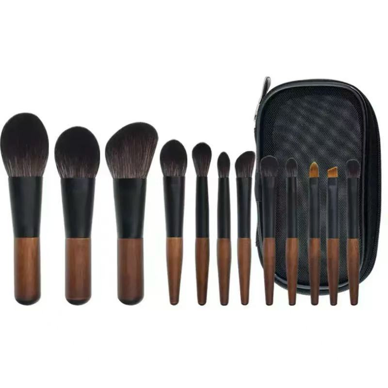 Original Factory Direct Portable Short Pole Travel 12PCS Mini Makeup Brush Set