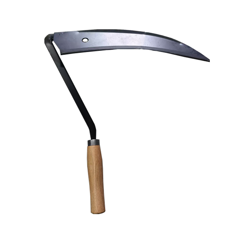 Wooden Handle Carbon Steel Scythe Agricultural Tool Sickle