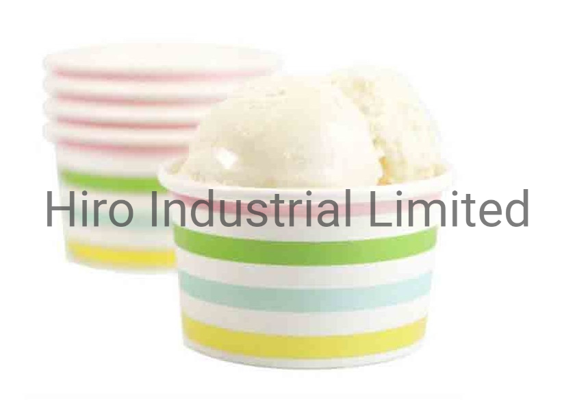 Custom Printing Frozen Yogurt Different Size Disposable Single/Double PE Coating Kraft Paper Ice Cream Cup