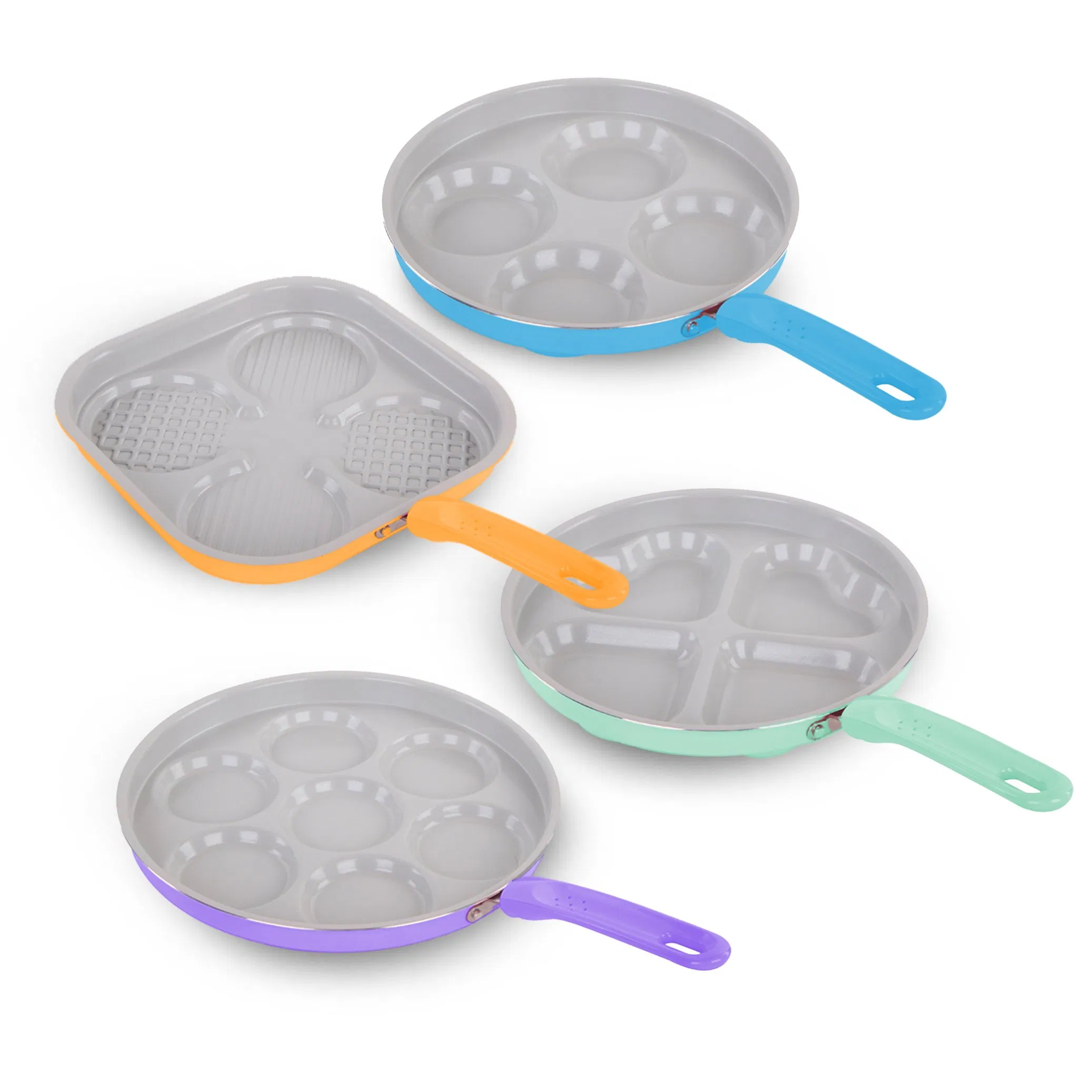 Colorful Ceramic Coating Baking Kitchenware Versatile Aluminum Baking Fry Pan Sets for Home Cooking