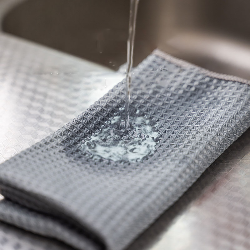 Super Absorbent Fast Drying Waffle Weave Drying Dish Cloths Microfiber Kitchen Carcare Glass Cleaning Towel