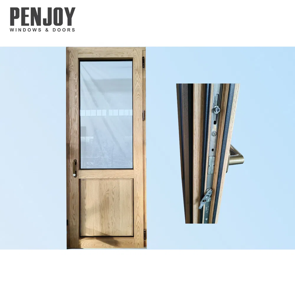 Penjoy Factory Price High Performance Aluminum Wooden House Door Double Glazing