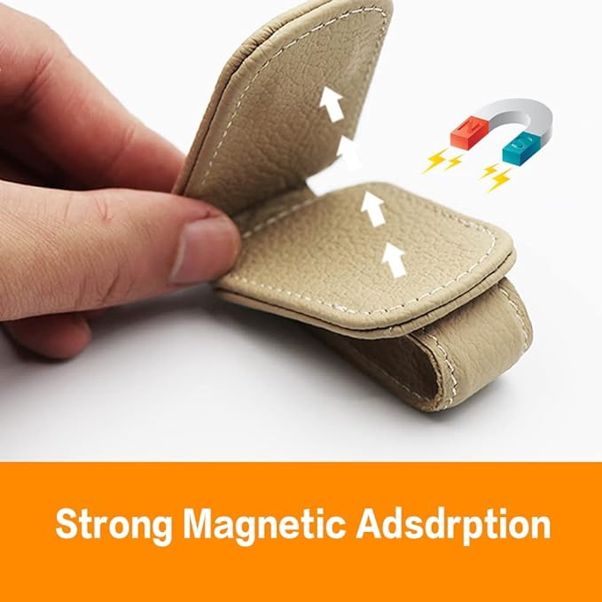 Magnetic Leather Sunglass Holder for Car