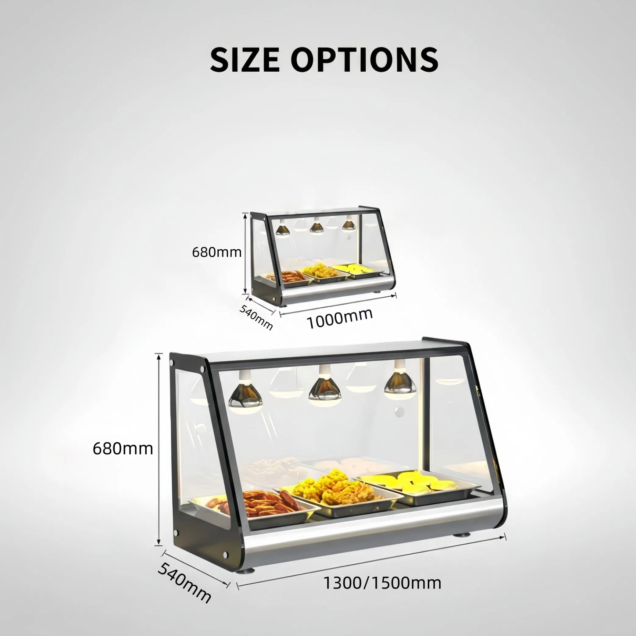 Professional Commercial Heated Food Display Cabinet for Restaurant Use