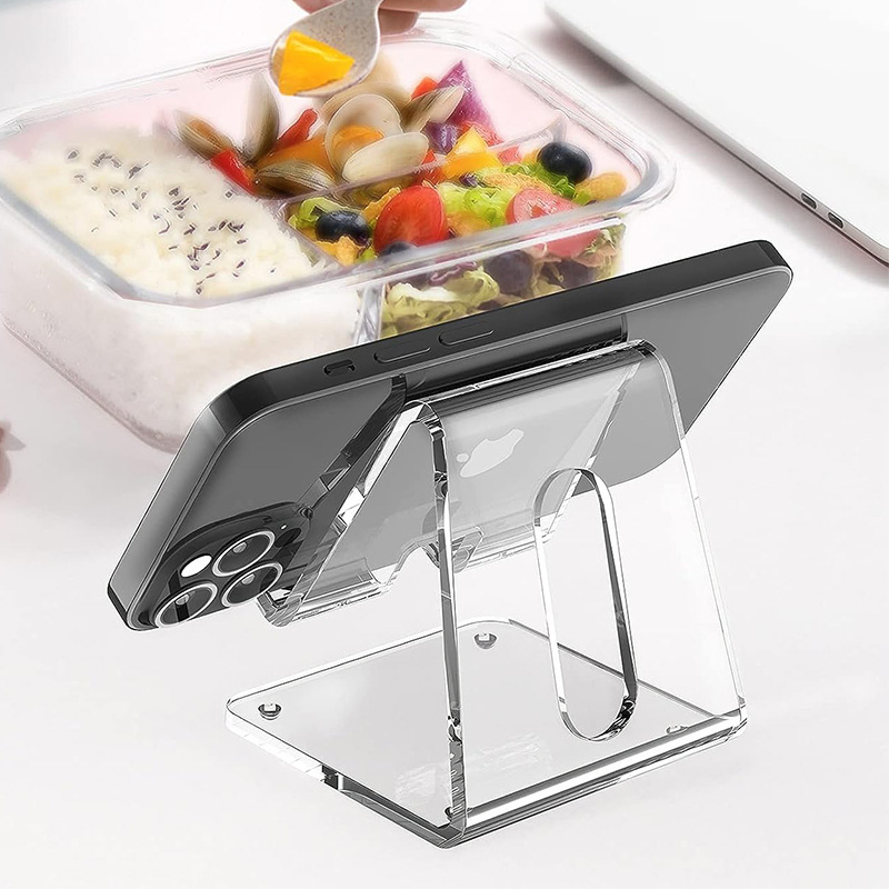 Elegant Clear Acrylic Stand for Mobile Devices and Tablets