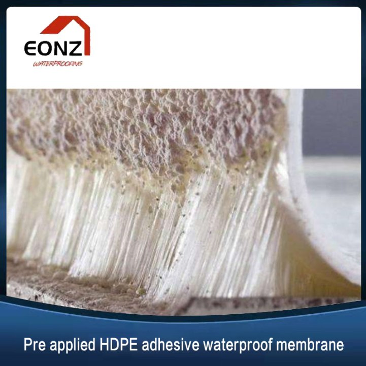 Pre-Applied High Polymer HDPE Self Adhesive Waterproof Membrane
