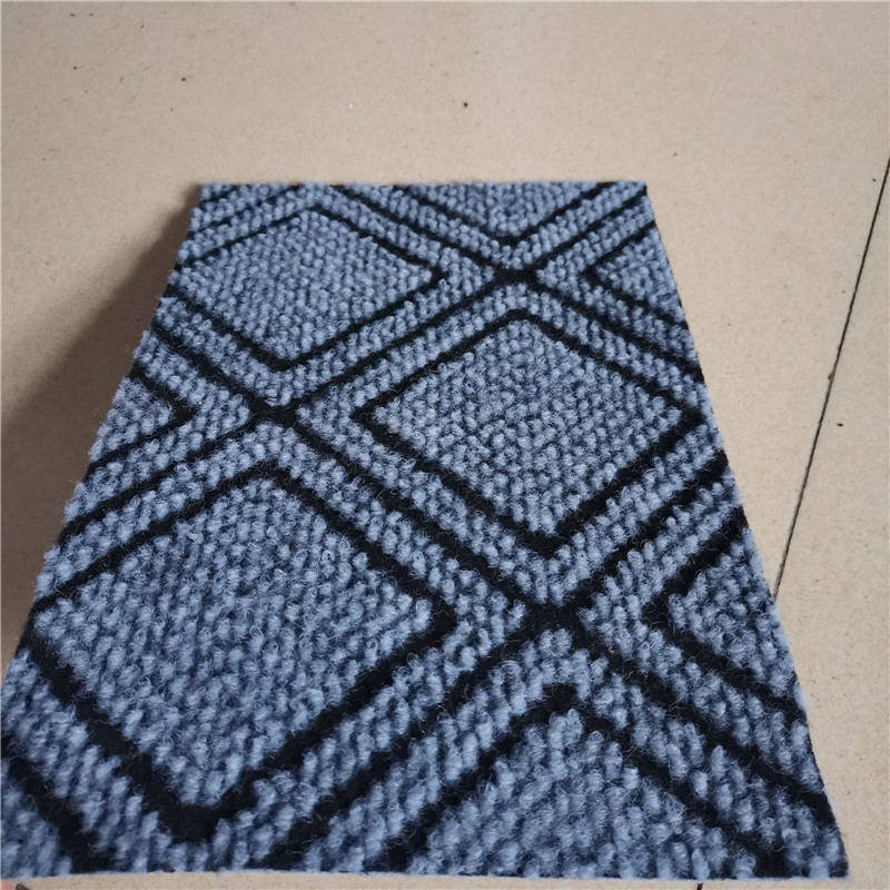 Double Color Velour Jacquard Carpet, Needle Punch Carpet, Purple&Black Double Color Jacquard Kitchen / Living Room Carpet