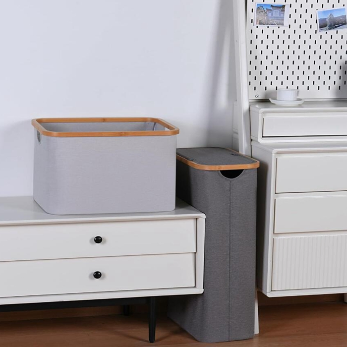 Foldable Laundry Storage Basket with Handles for Clothes Pantry Organization