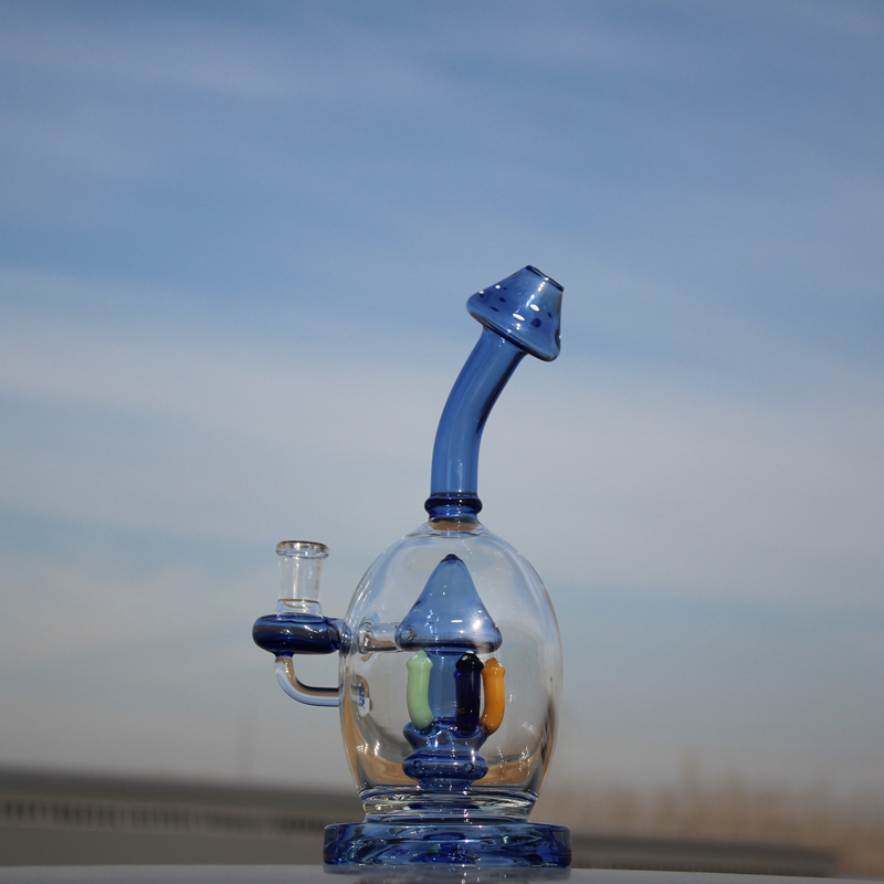 China Factory Colorful Mushroom Shape Glass Water Pipe Glass Hookah