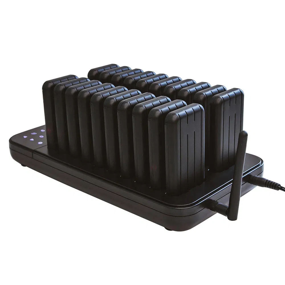 Wireless Restaurant Pager System 20 Pagers Touch Panel Guest Queue System Restaurant