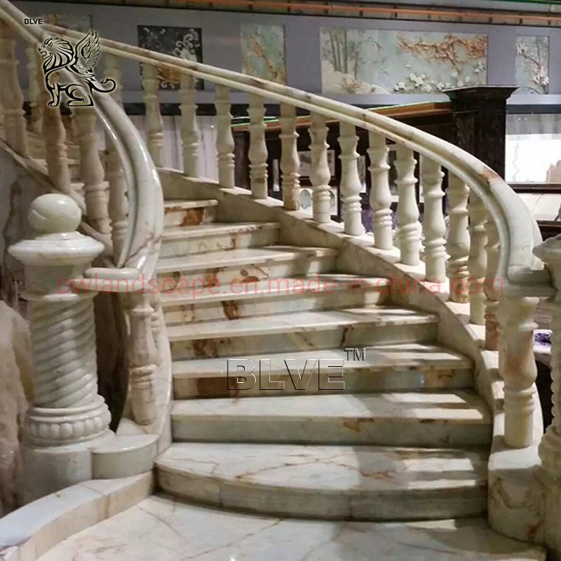 Blve Outdoor White Marble Stone Granite Railing Handrail Stone Baluster Balustrade for Stair Columns