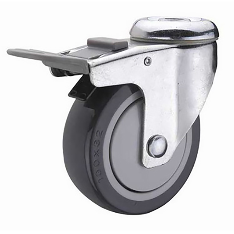 Bolt Hole PU/PP Castor with Ball Bearing and Side Brake