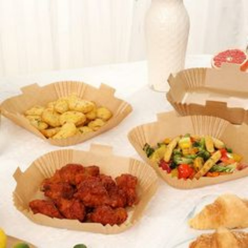 Premium 100-Pack Parchment Paper Air Fryer Liners for Easy Cooking