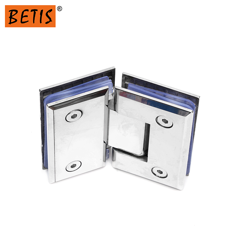 OEM Frameless 304 Stainless Steel Bathroom Accessories Gate Clamp Glass Hardware Fitting 135 Degree Glass Shower Door Hinge Manufacturers