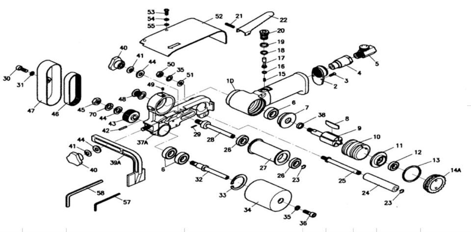 Heavy Duty 60*260mm Pneumatic Sanding Tools Air Belt Sander