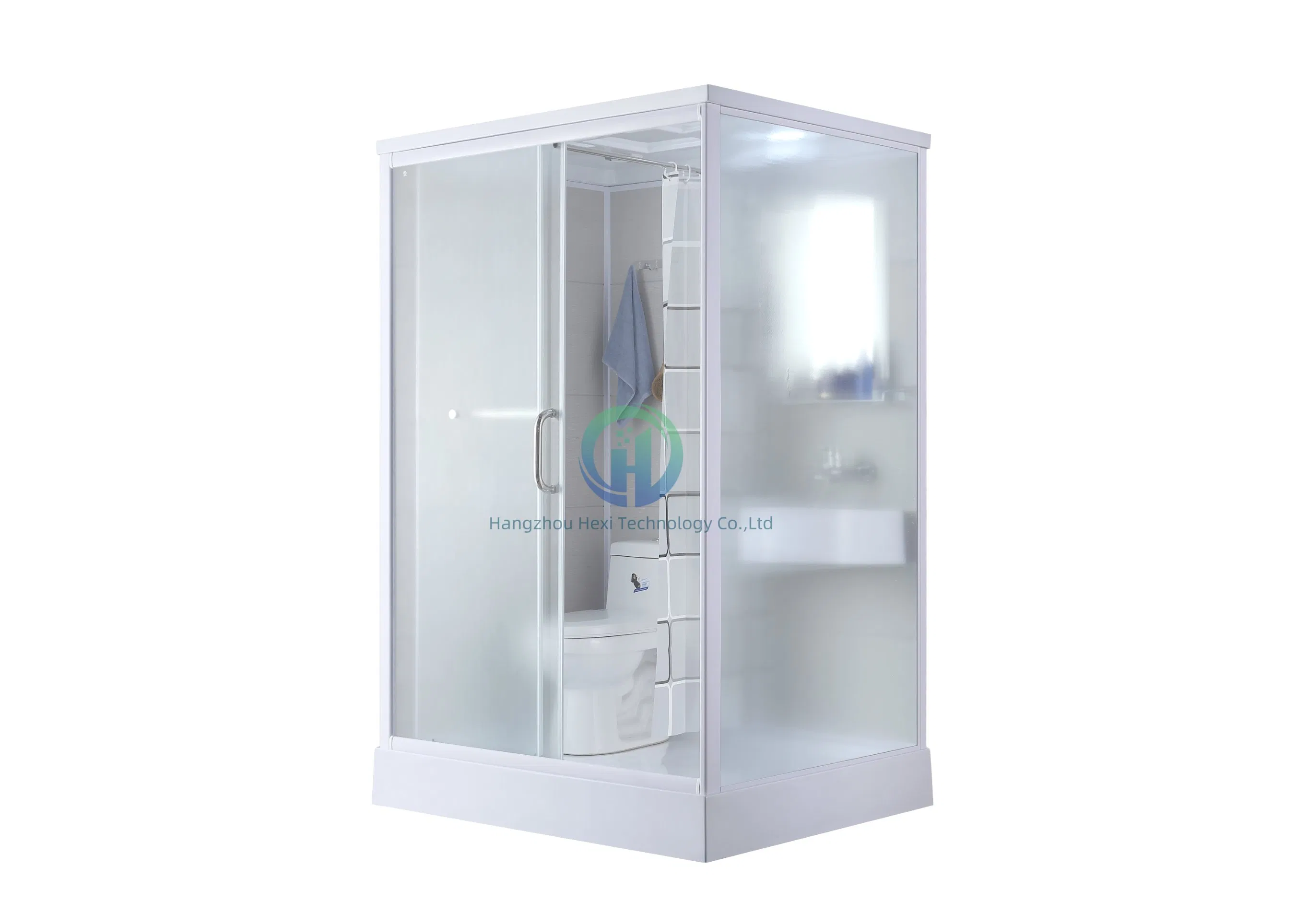 Modern Prefab Bathroom Shower Unit with Integrated Toilet