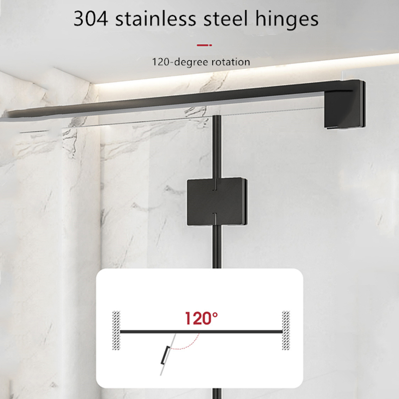 Modern Tempered Glass Shower Doors with Stainless Steel Panel Design