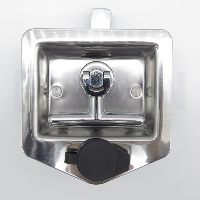 RV Door Stainless Steel Highly Polished Folding T Handle Lock Quarter Turn Latch for Trailer Truck Tool Box